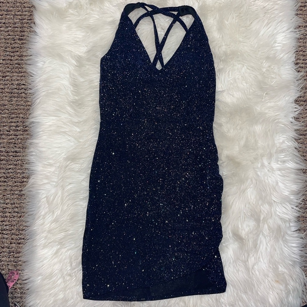 5 for $25🎈 crystal doll navy blue sparkly dress